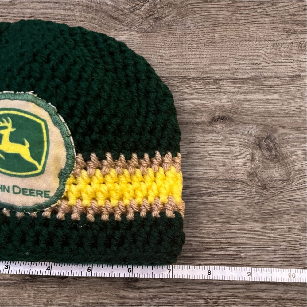 Crocheted‎ John Deere Green Yellow Winter Toddler Hat - Picture 3 of 6